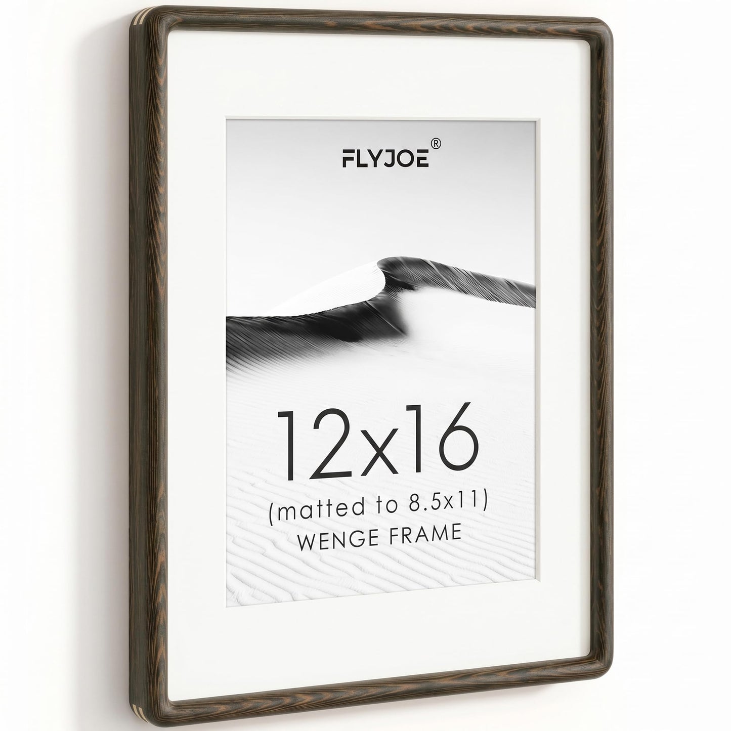 FLYJOE 11x14 Picture Frame, Natural Solid OAK Wood Photo Frame with HD Tempered Glass, Rounded Corner Frame 11 x 14 Matted to 8x10, Gallery Wall Frames for Art, Horizontal or Vertical Wall Mounting
