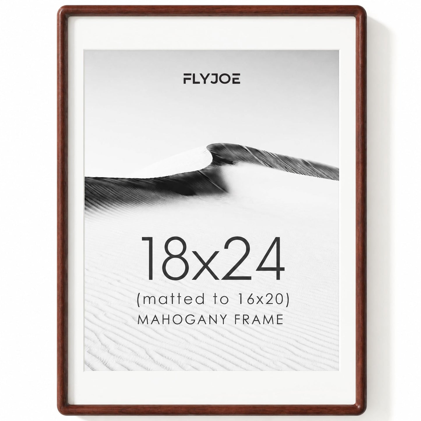 FLYJOE 11x14 Picture Frame, Natural Solid OAK Wood Photo Frame with HD Tempered Glass, Rounded Corner Frame 11 x 14 Matted to 8x10, Gallery Wall Frames for Art, Horizontal or Vertical Wall Mounting