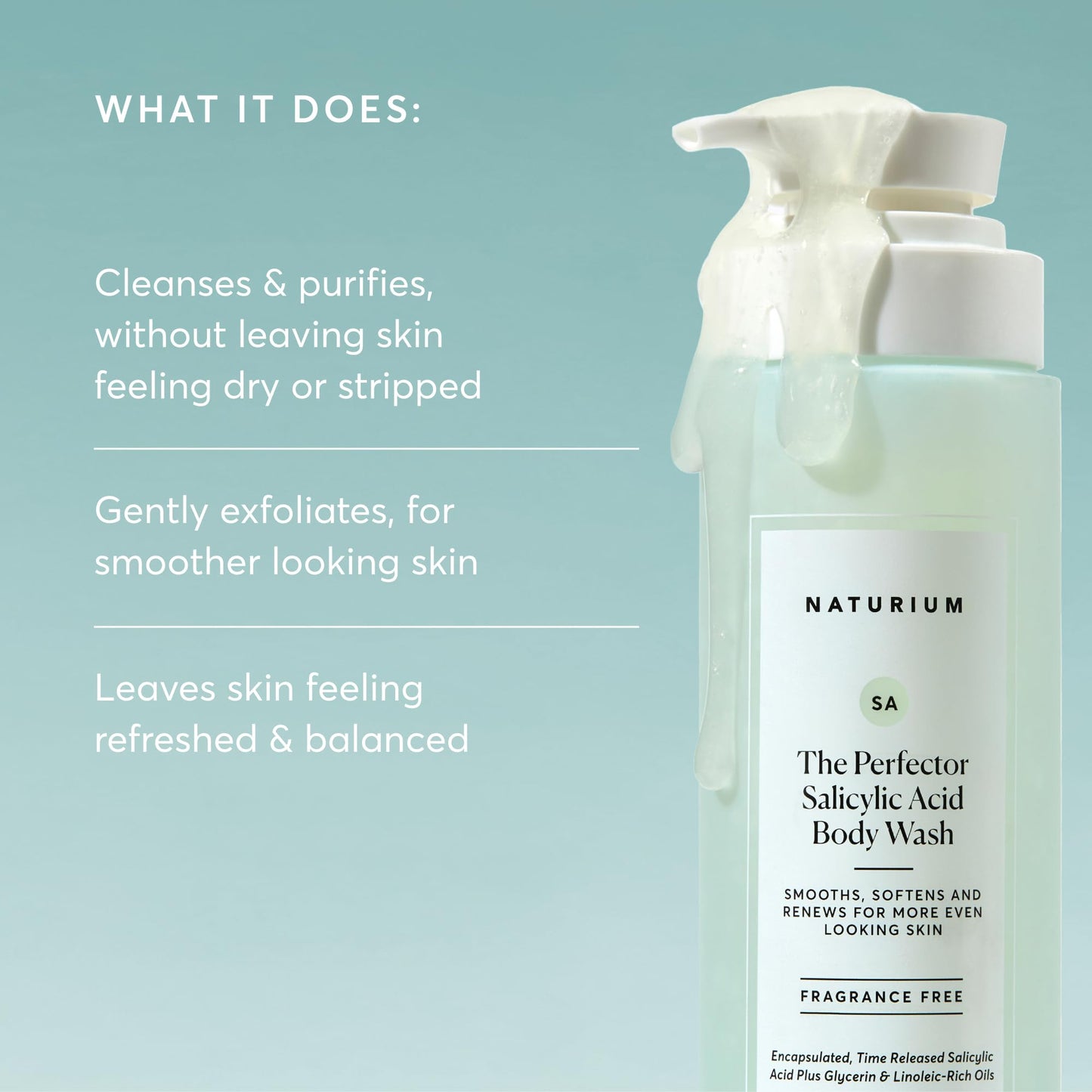 Naturium The Smoother Glycolic Acid Exfoliating Body Wash, Soft & Smoothing Cleanser, 16.9 oz