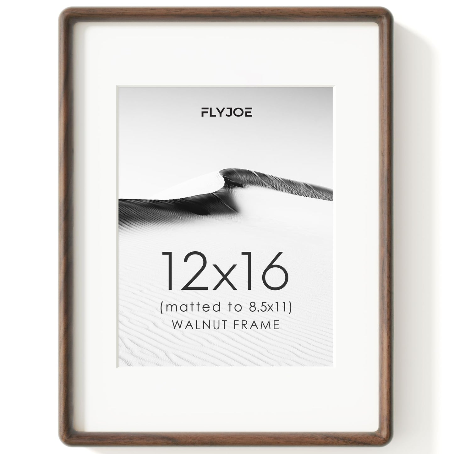 FLYJOE 11x14 Picture Frame, Natural Solid OAK Wood Photo Frame with HD Tempered Glass, Rounded Corner Frame 11 x 14 Matted to 8x10, Gallery Wall Frames for Art, Horizontal or Vertical Wall Mounting