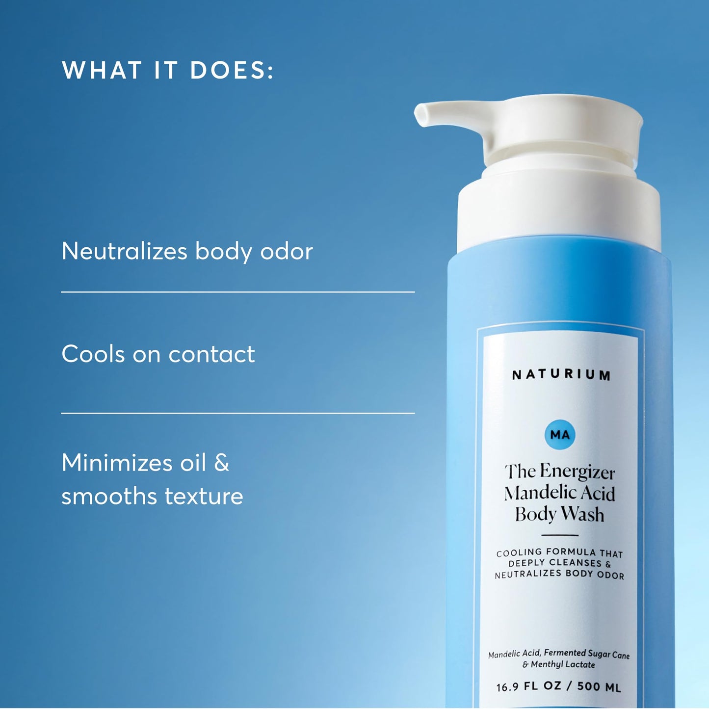 Naturium The Smoother Glycolic Acid Exfoliating Body Wash, Soft & Smoothing Cleanser, 16.9 oz
