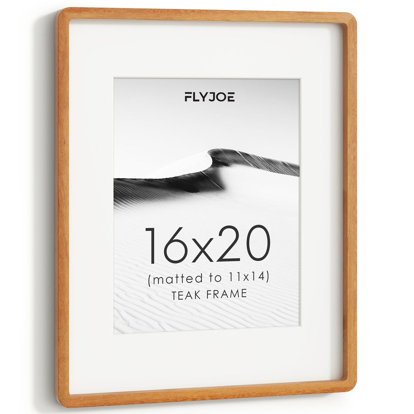 FLYJOE 11x14 Picture Frame, Natural Solid OAK Wood Photo Frame with HD Tempered Glass, Rounded Corner Frame 11 x 14 Matted to 8x10, Gallery Wall Frames for Art, Horizontal or Vertical Wall Mounting