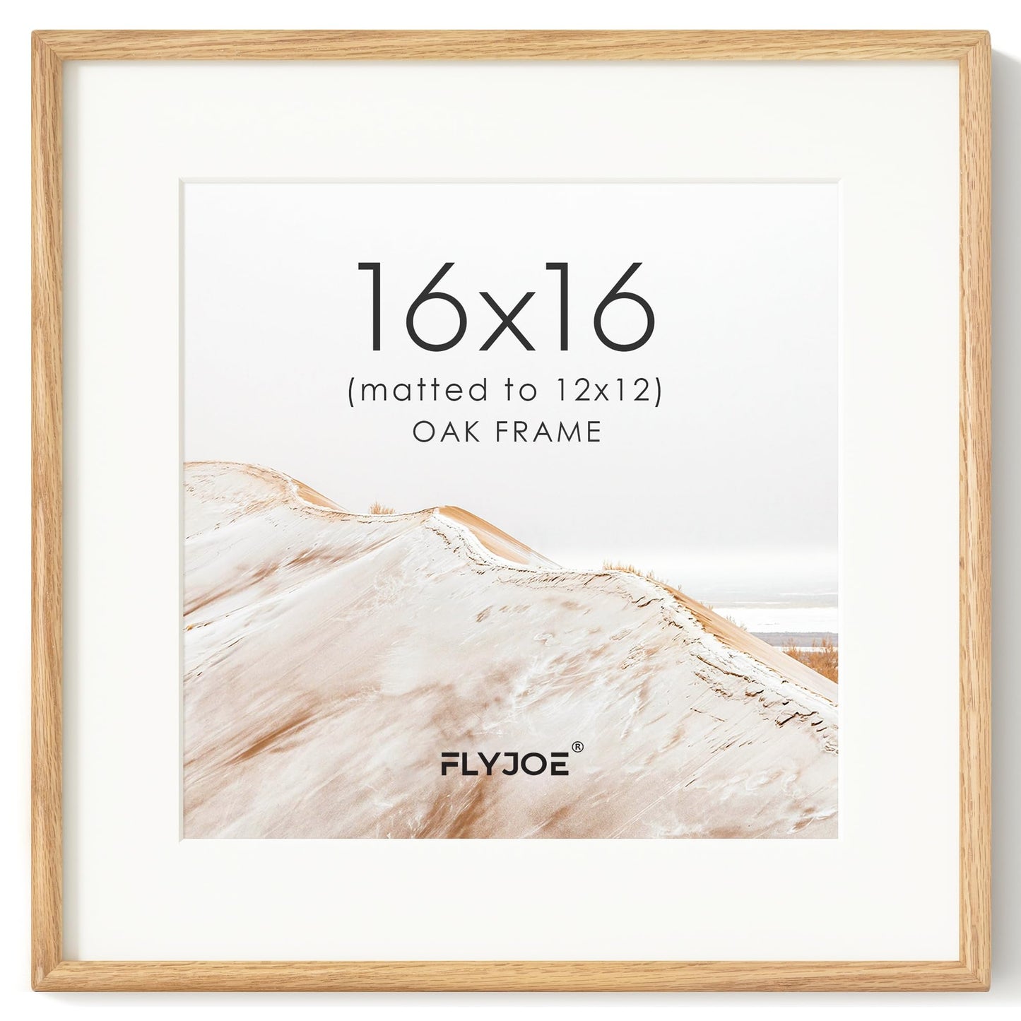 FLYJOE 11x14 Picture Frame, Natural Solid OAK Wood Photo Frame with HD Tempered Glass, Rounded Corner Frame 11 x 14 Matted to 8x10, Gallery Wall Frames for Art, Horizontal or Vertical Wall Mounting