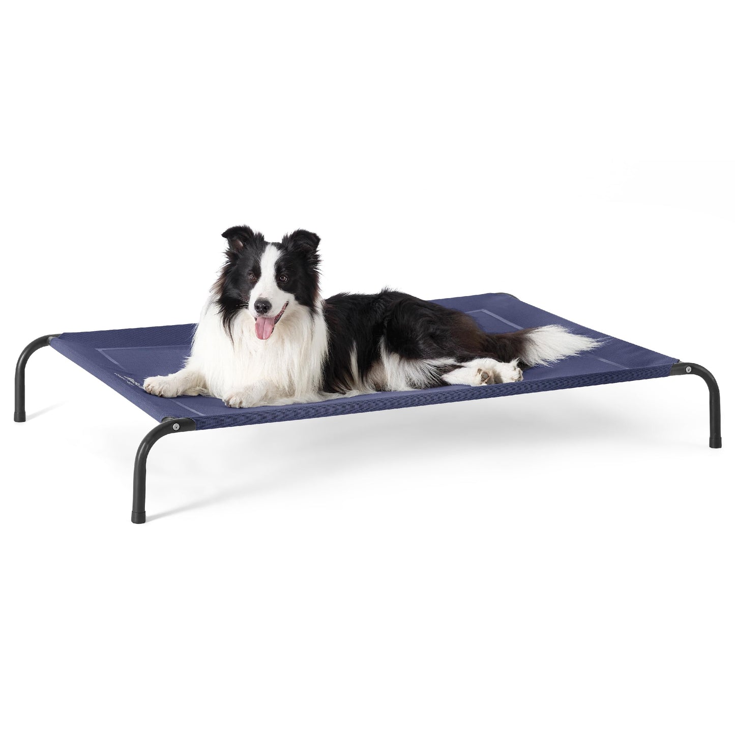 Bedsure Outdoor Elevated Dog Bed Large Sized Dog, Portable Indoor & Outdoor Cooling Raised Cot Pet Hammock Bed with Skid-Resistant Feet, Frame with Breathable Mesh, Grey, 49 inches