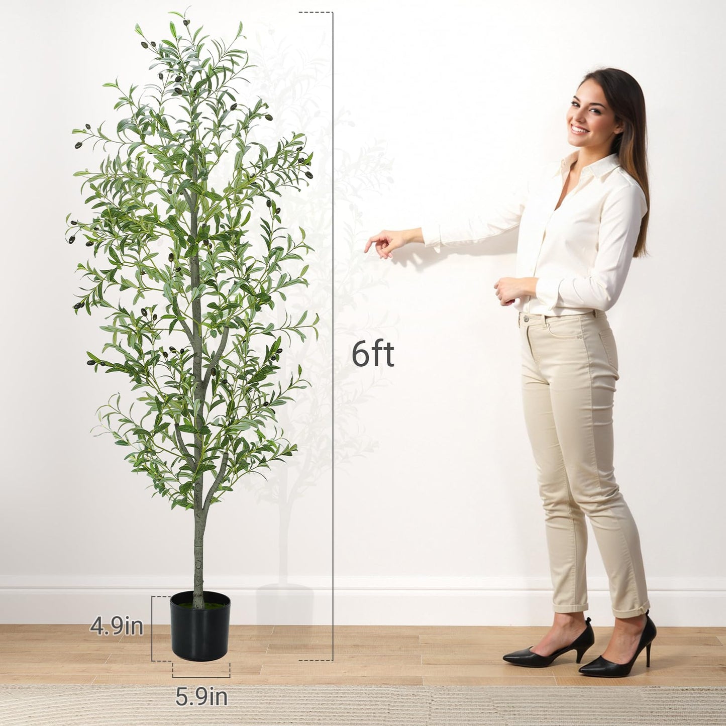 6FT Fall Artificial Eucalyptus Tree with Wicker Basket, Orange Potted Faux Eucalyptus Trees, Autumn Fake Eucalyptus Plants, Lifelike Leaves & Natural Trunk for Home Office Bedroom, Indoor