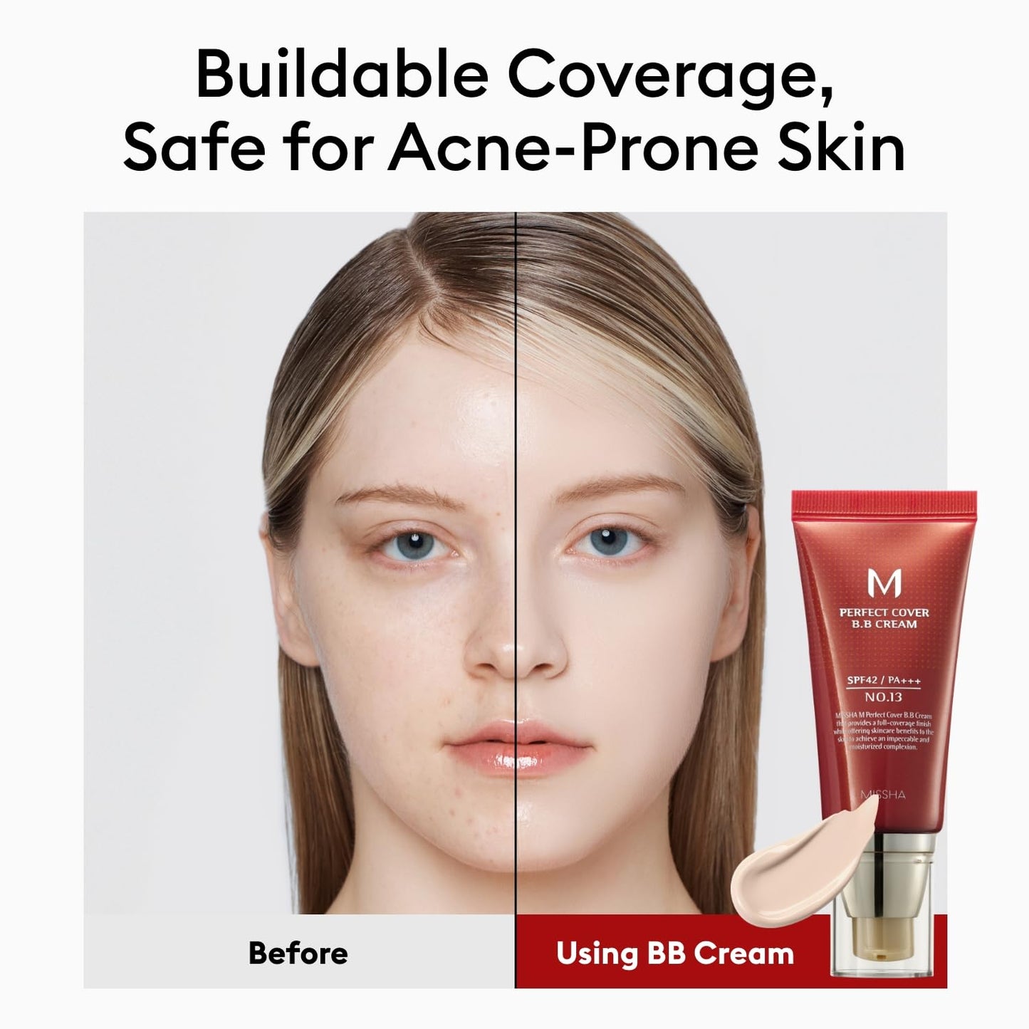 MISSHA M Perfect Cover BB Cream No.29 Caramel Beige - Medium/Tan with Warm Undertone SPF 42 PA+++ 1.69 Fl Oz - Tinted Moisturizer for face with SPF