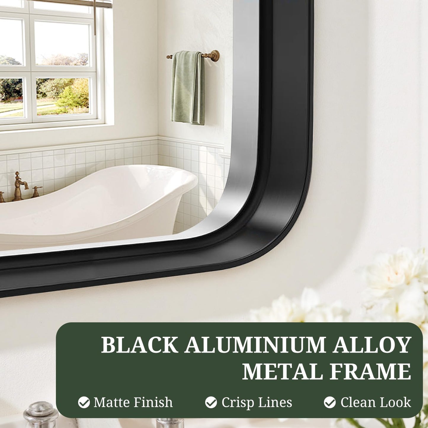 Arched Wall Mirror 36x24 Inch Gold Bathroom Vanity Mirror with Metal Frame, Modern Arch Mirror for Bedroom, Living Room, Entryway, Wall Mounted Decorative Mirror