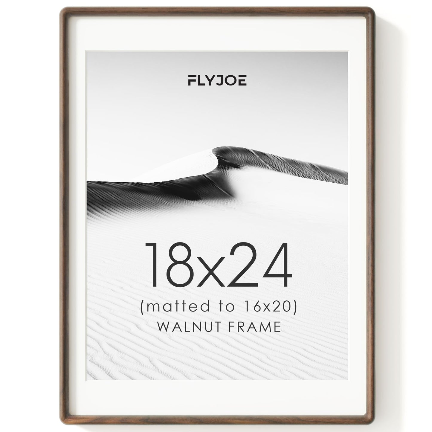 FLYJOE 11x14 Picture Frame, Natural Solid OAK Wood Photo Frame with HD Tempered Glass, Rounded Corner Frame 11 x 14 Matted to 8x10, Gallery Wall Frames for Art, Horizontal or Vertical Wall Mounting