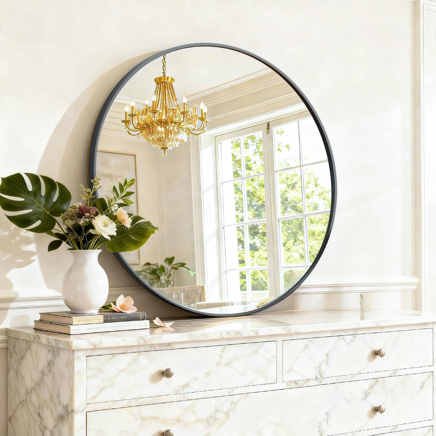 Arched Wall Mirror 36x24 Inch Gold Bathroom Vanity Mirror with Metal Frame, Modern Arch Mirror for Bedroom, Living Room, Entryway, Wall Mounted Decorative Mirror
