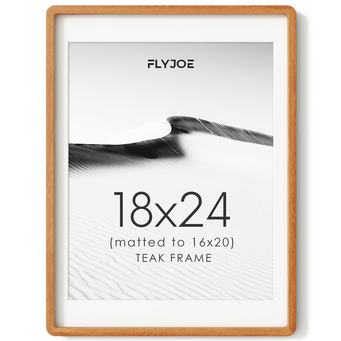 FLYJOE 11x14 Picture Frame, Natural Solid OAK Wood Photo Frame with HD Tempered Glass, Rounded Corner Frame 11 x 14 Matted to 8x10, Gallery Wall Frames for Art, Horizontal or Vertical Wall Mounting