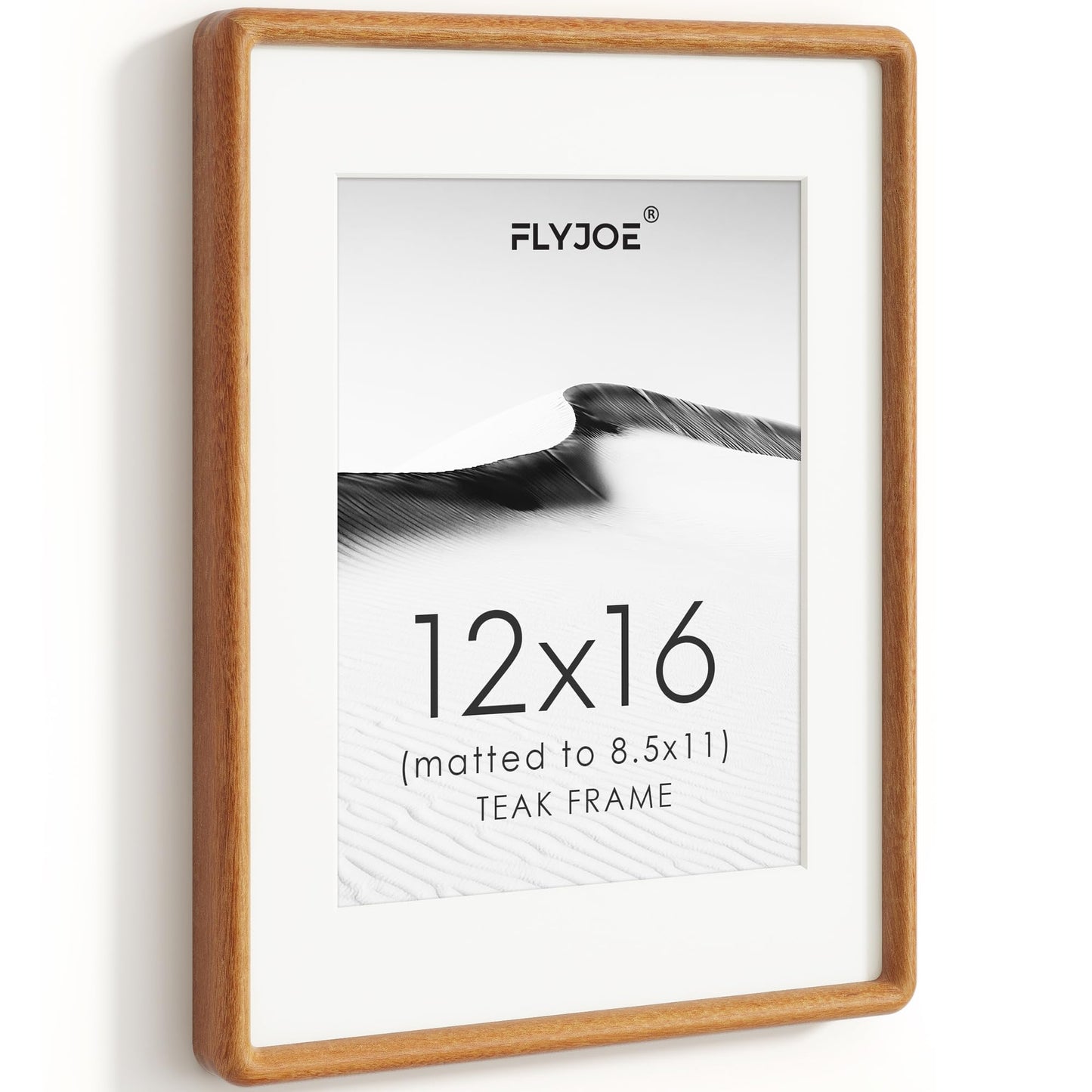 FLYJOE 11x14 Picture Frame, Natural Solid OAK Wood Photo Frame with HD Tempered Glass, Rounded Corner Frame 11 x 14 Matted to 8x10, Gallery Wall Frames for Art, Horizontal or Vertical Wall Mounting