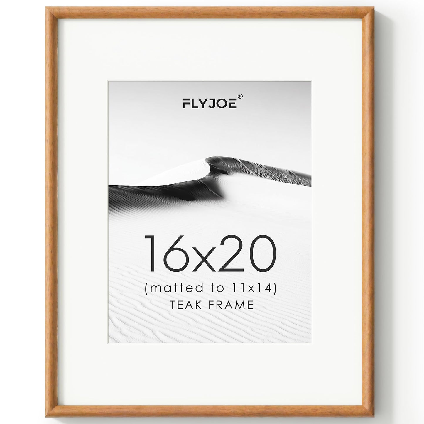 FLYJOE 11x14 Picture Frame, Natural Solid OAK Wood Photo Frame with HD Tempered Glass, Rounded Corner Frame 11 x 14 Matted to 8x10, Gallery Wall Frames for Art, Horizontal or Vertical Wall Mounting