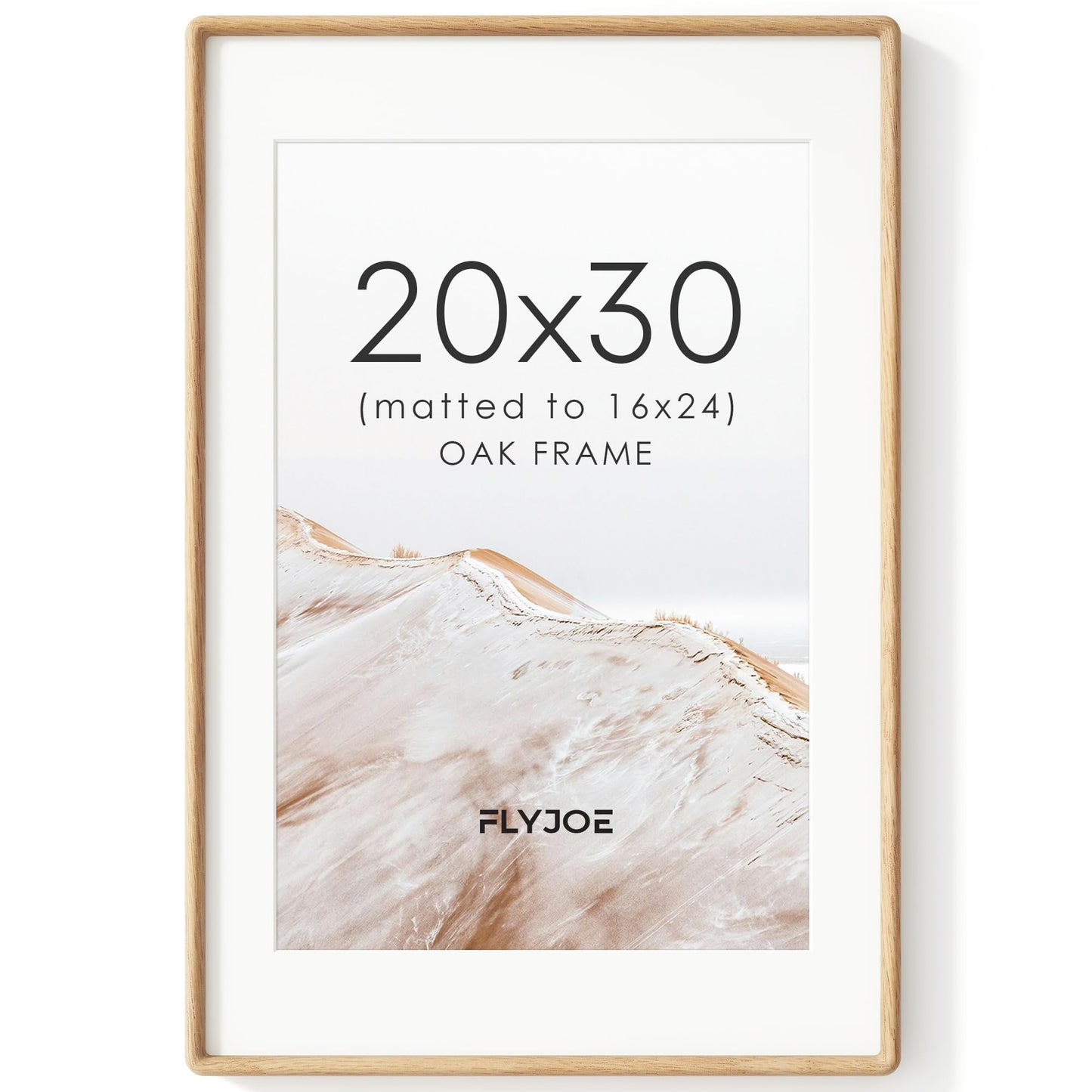 FLYJOE 11x14 Picture Frame, Natural Solid OAK Wood Photo Frame with HD Tempered Glass, Rounded Corner Frame 11 x 14 Matted to 8x10, Gallery Wall Frames for Art, Horizontal or Vertical Wall Mounting