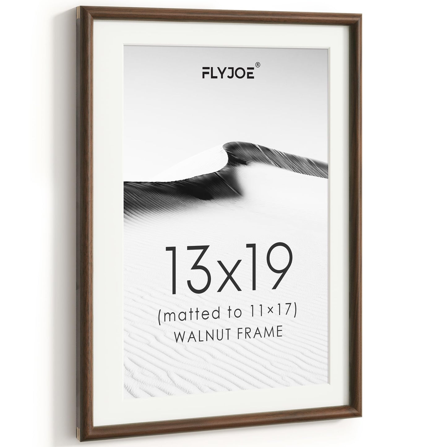 FLYJOE 11x14 Picture Frame, Natural Solid OAK Wood Photo Frame with HD Tempered Glass, Rounded Corner Frame 11 x 14 Matted to 8x10, Gallery Wall Frames for Art, Horizontal or Vertical Wall Mounting