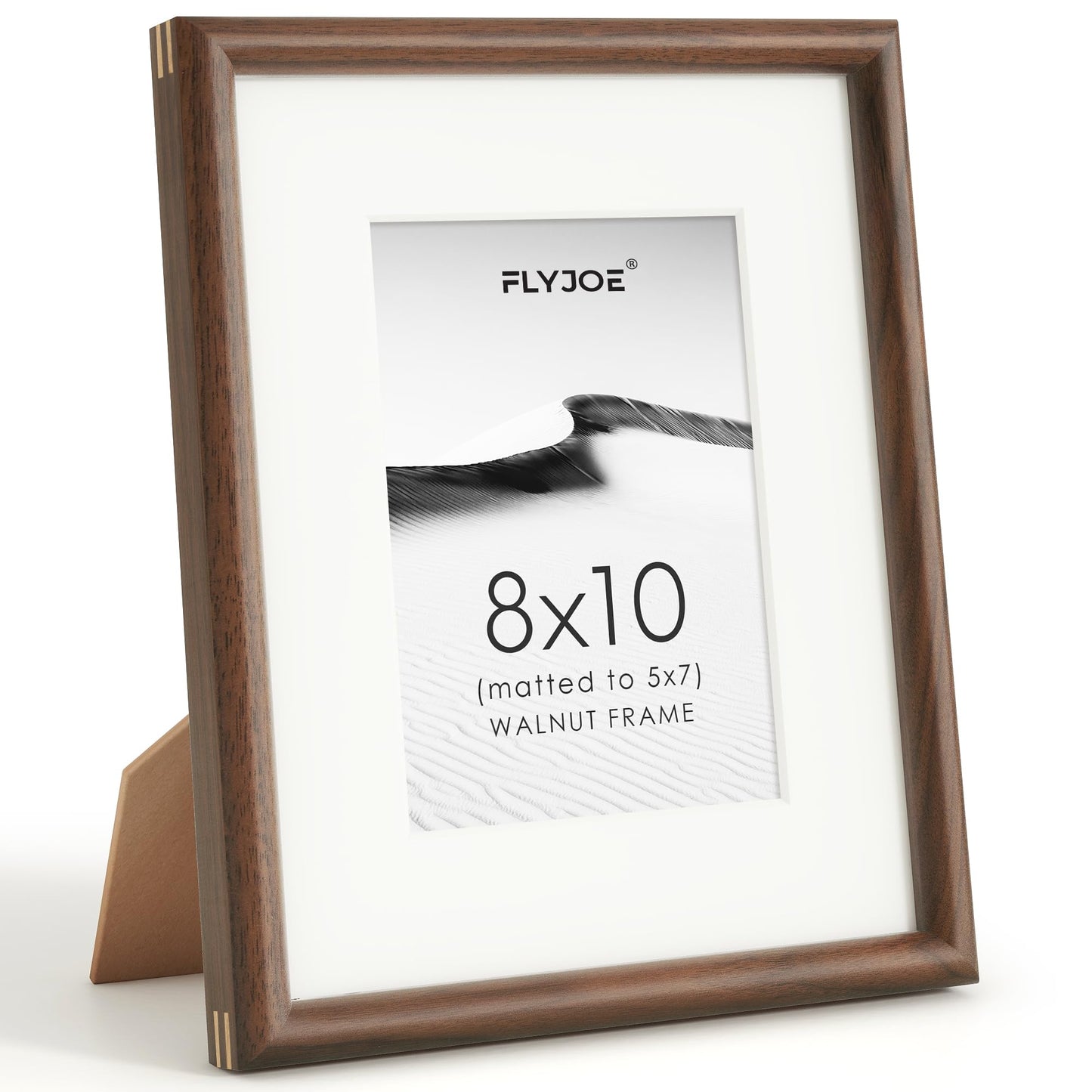 FLYJOE 11x14 Picture Frame, Natural Solid OAK Wood Photo Frame with HD Tempered Glass, Rounded Corner Frame 11 x 14 Matted to 8x10, Gallery Wall Frames for Art, Horizontal or Vertical Wall Mounting