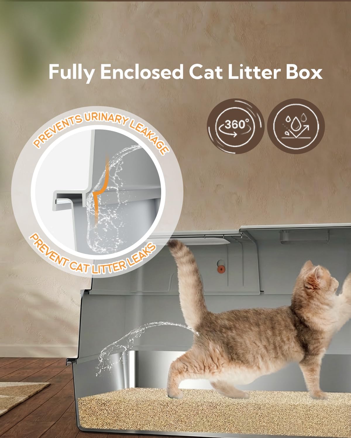 Soulbond Stainless Steel Cat Litter Box with Lid