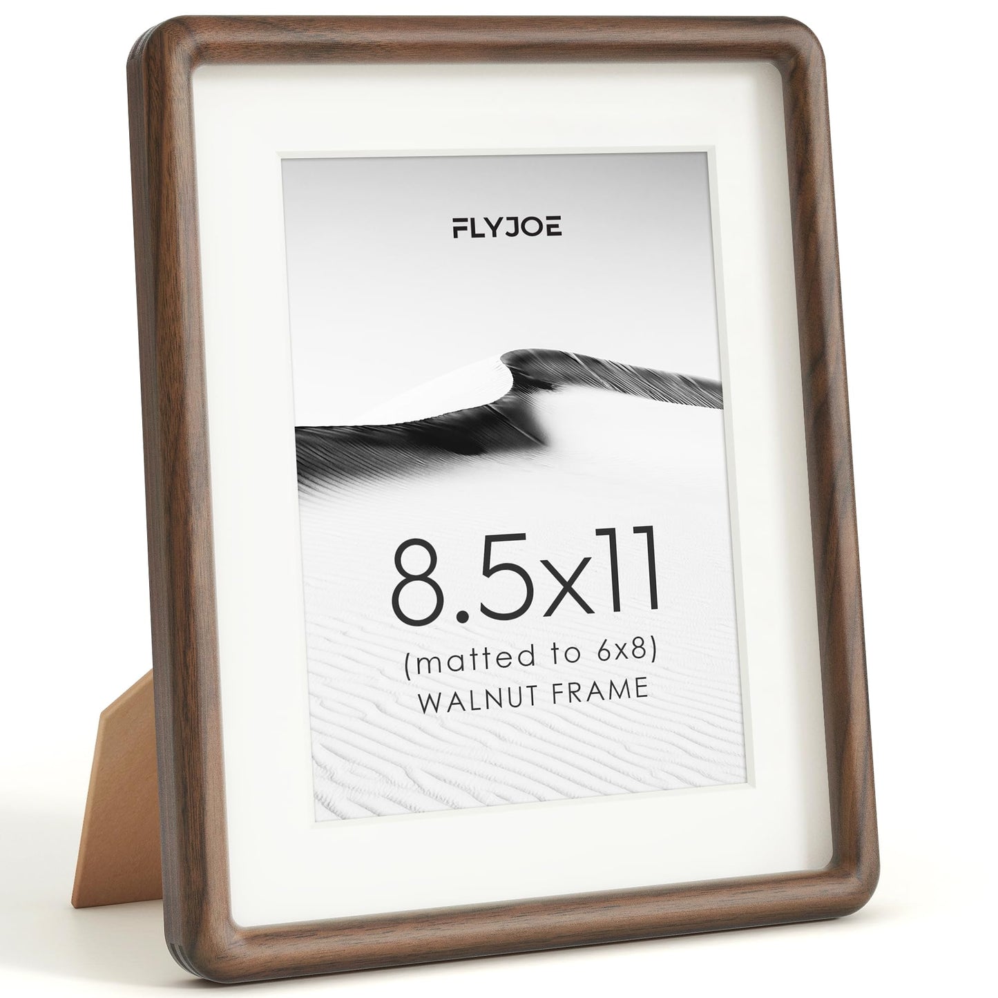 FLYJOE 11x14 Picture Frame, Natural Solid OAK Wood Photo Frame with HD Tempered Glass, Rounded Corner Frame 11 x 14 Matted to 8x10, Gallery Wall Frames for Art, Horizontal or Vertical Wall Mounting