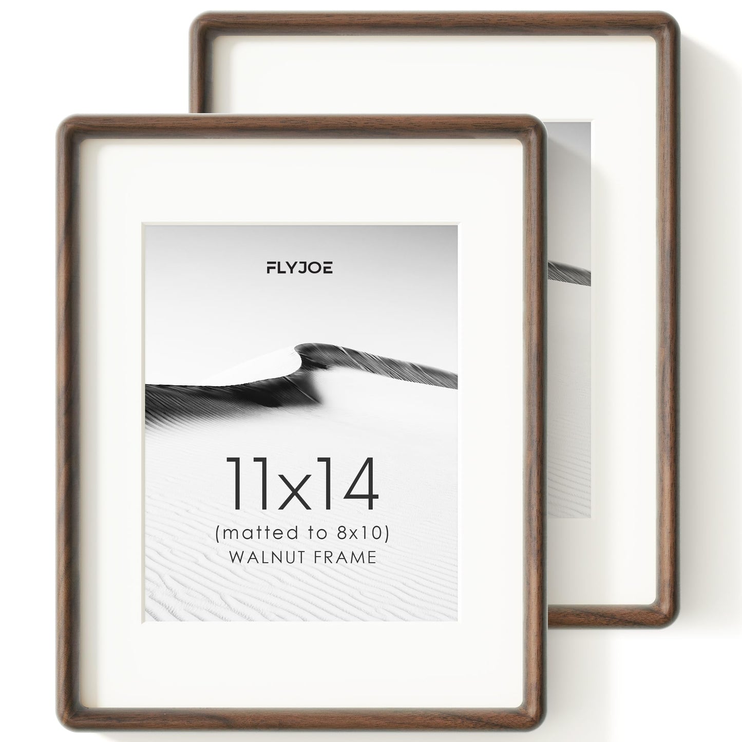 FLYJOE 11x14 Picture Frame, Natural Solid OAK Wood Photo Frame with HD Tempered Glass, Rounded Corner Frame 11 x 14 Matted to 8x10, Gallery Wall Frames for Art, Horizontal or Vertical Wall Mounting