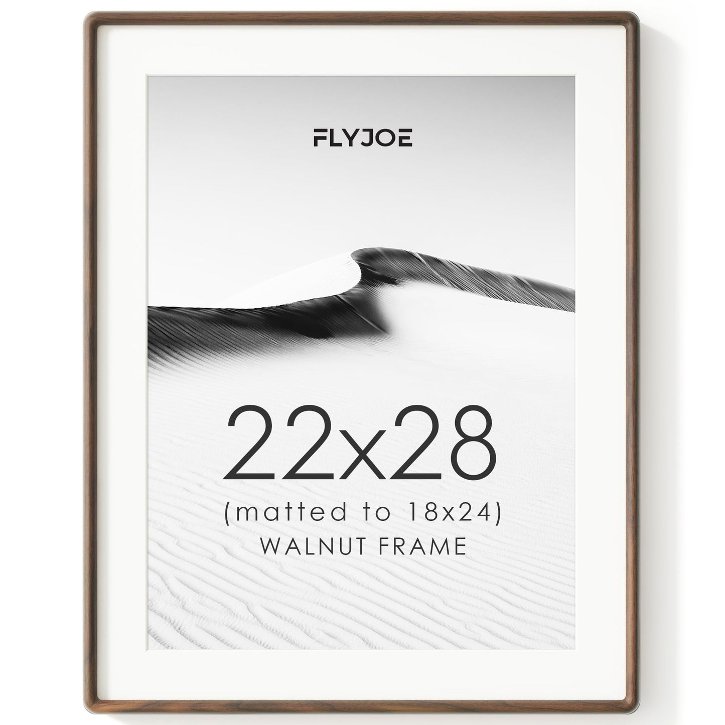 FLYJOE 11x14 Picture Frame, Natural Solid OAK Wood Photo Frame with HD Tempered Glass, Rounded Corner Frame 11 x 14 Matted to 8x10, Gallery Wall Frames for Art, Horizontal or Vertical Wall Mounting