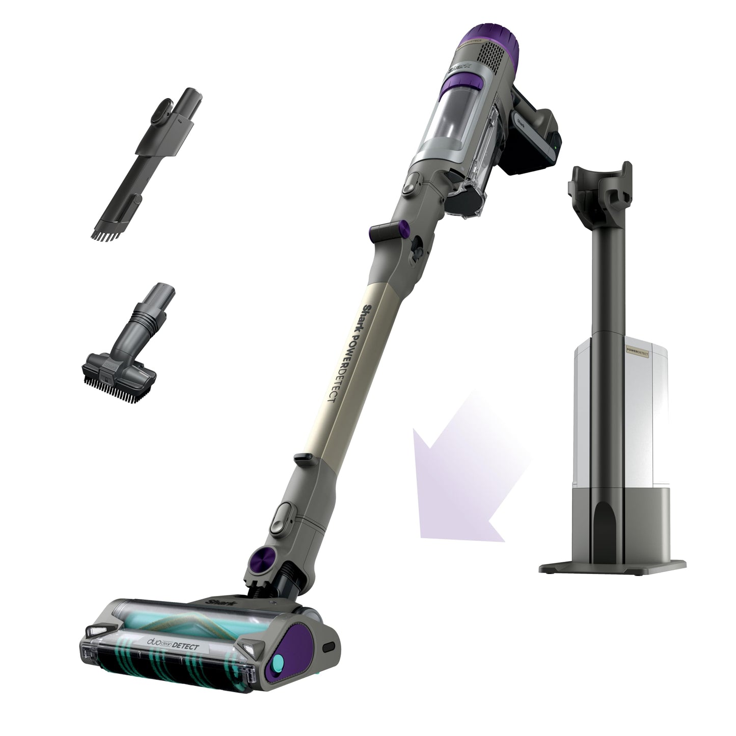 Shark PowerDetect Cordless Stick Vacuum, Powerful Suction, HEPA Filtration, Carpet & Hard Floor, Portable, Stick Vacuum for Pet Hair, Java Ice Blue, IP1255