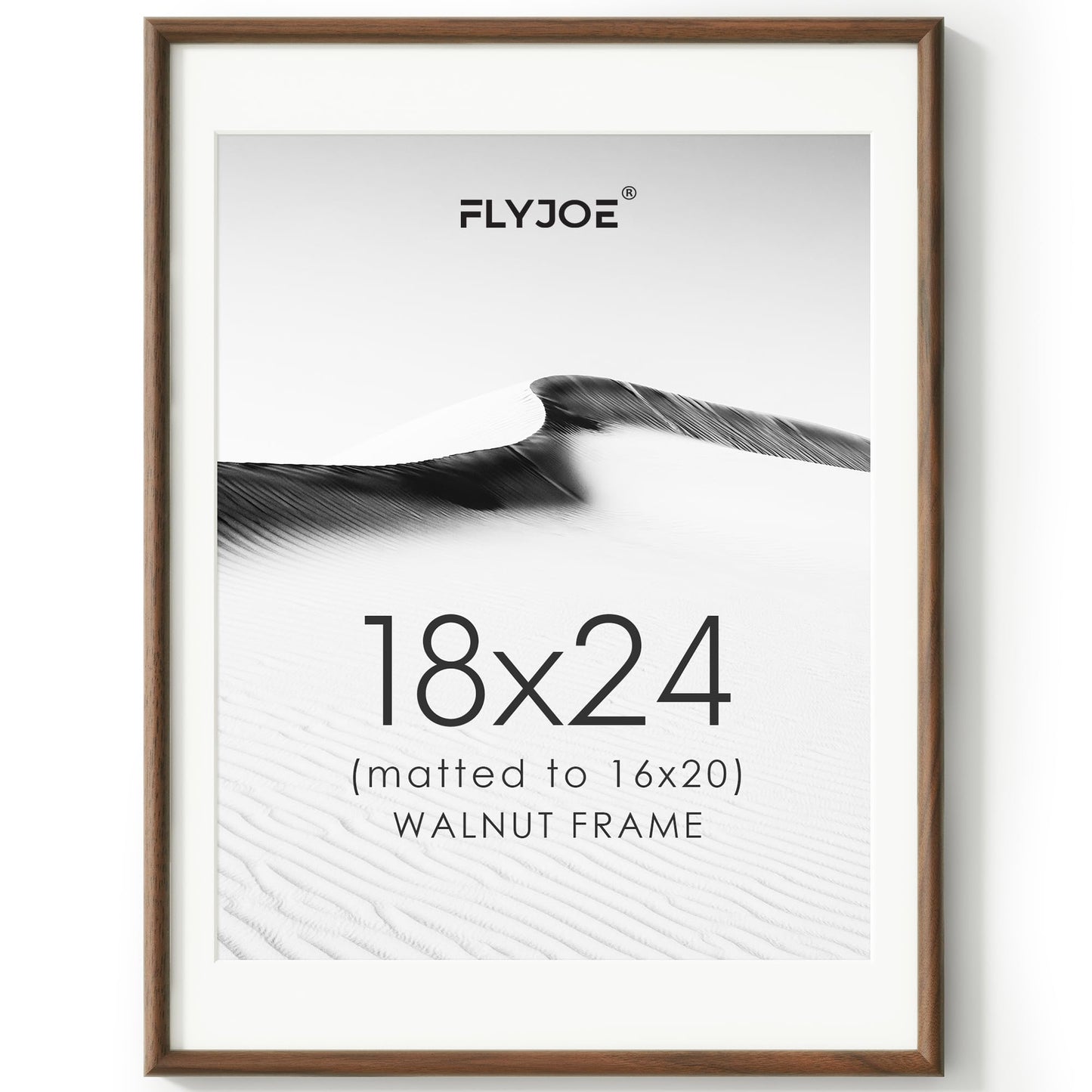 FLYJOE 11x14 Picture Frame, Natural Solid OAK Wood Photo Frame with HD Tempered Glass, Rounded Corner Frame 11 x 14 Matted to 8x10, Gallery Wall Frames for Art, Horizontal or Vertical Wall Mounting