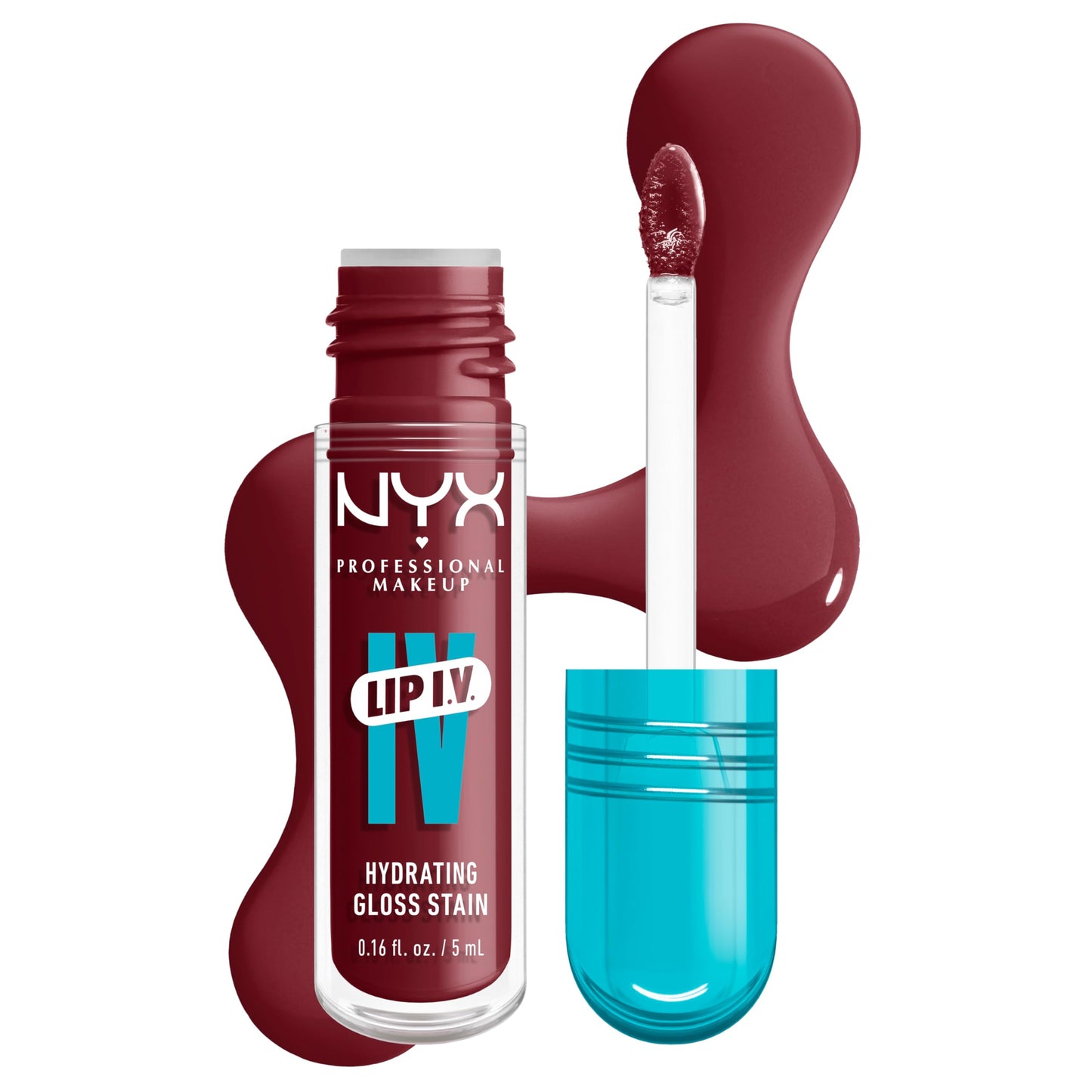 NYX PROFESSIONAL MAKEUP Lip IV Hydrating Glossy Lip Stain, Long-Lasting, Tinted, Vegan Formula with 12 HR Hydration - Hydra Honey (Brown)