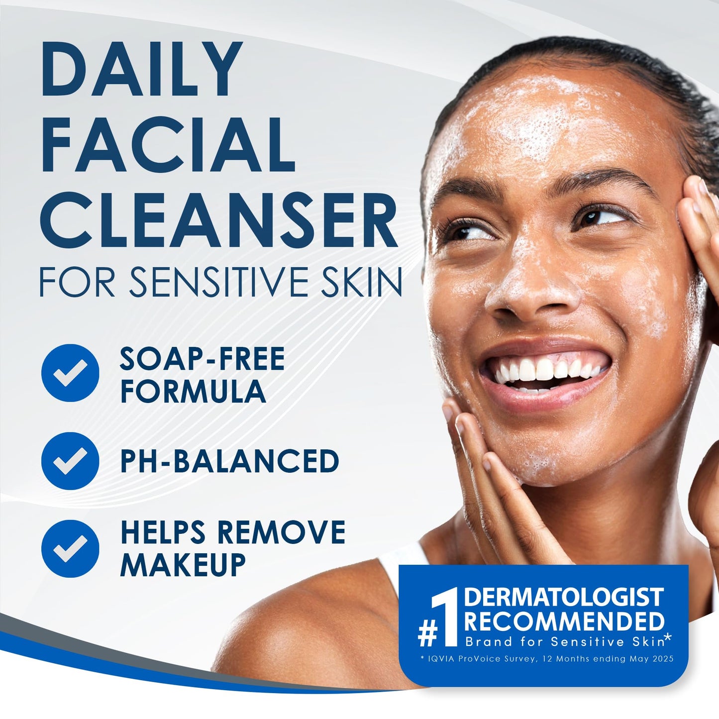 Vanicream Gentle Facial Cleanser with Pump Dispenser - 8 fl oz - Formulated Without Common Irritants for Those with Sensitive Skin