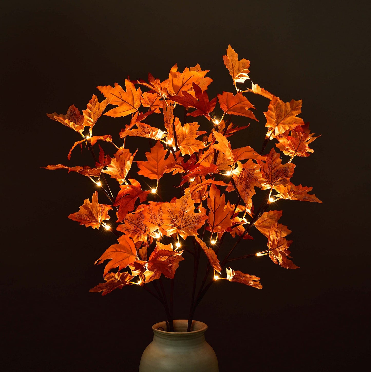 LIGHTSHARE 6FT 120LED Artificial Lighted Maple Tree Warm White Fall Decorations Indoor Ourdoor, Orange