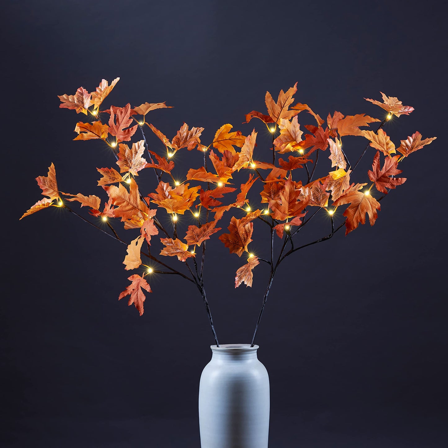 LIGHTSHARE 6FT 120LED Artificial Lighted Maple Tree Warm White Fall Decorations Indoor Ourdoor, Orange