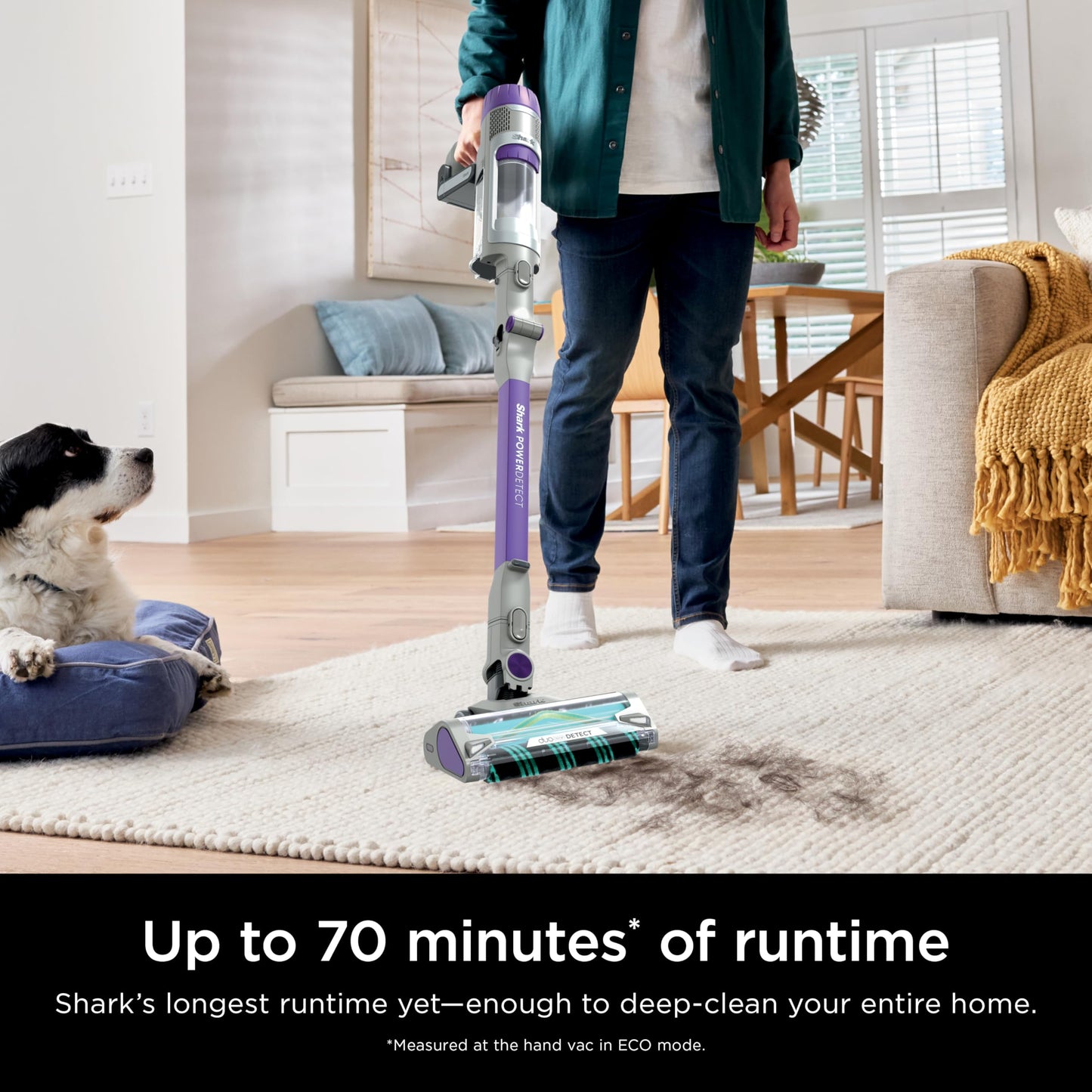 Shark PowerDetect Cordless Stick Vacuum, Powerful Suction, HEPA Filtration, Carpet & Hard Floor, Portable, Stick Vacuum for Pet Hair, Java Ice Blue, IP1255