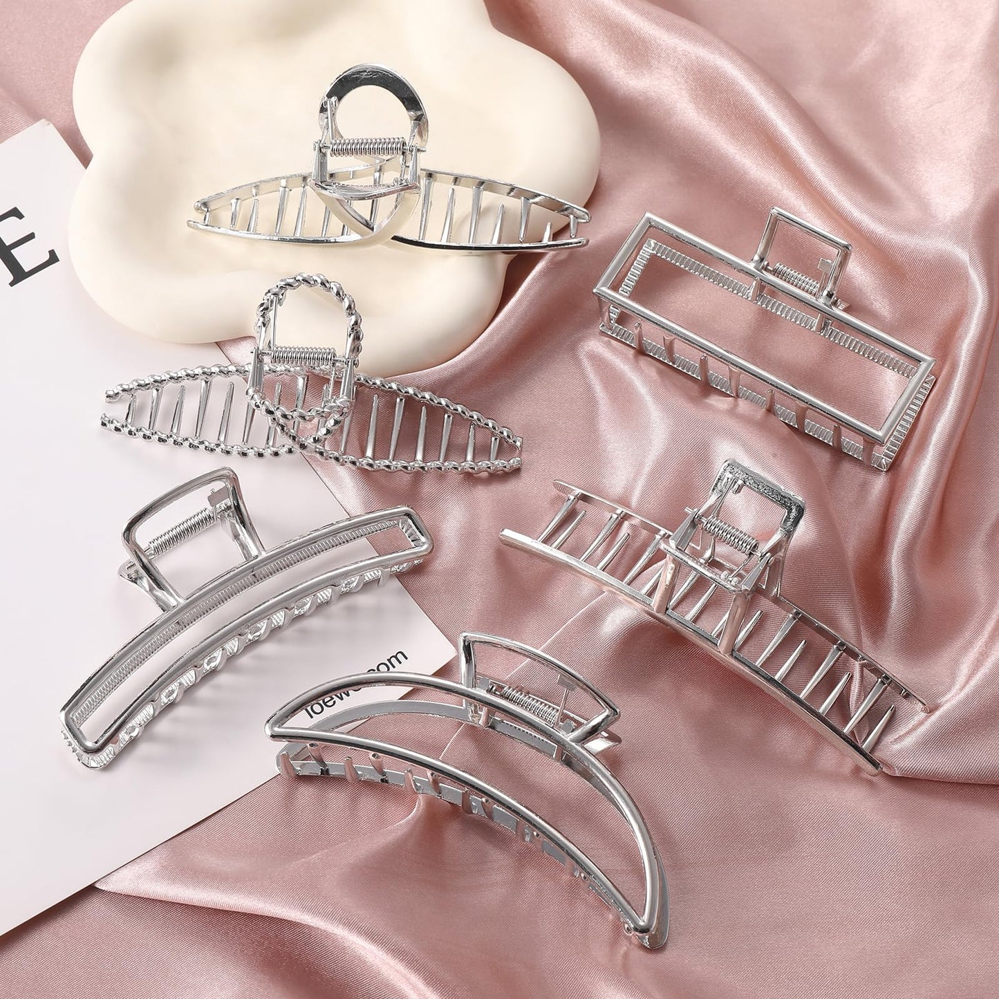 LUKACY 6 Pack Gold Metal Hair Clips - 4 Inch Large Jaw Clips for Women, Strong Hold Hair Claws for Thick or Thin Hair, Fashion Hair Accessories for Styling