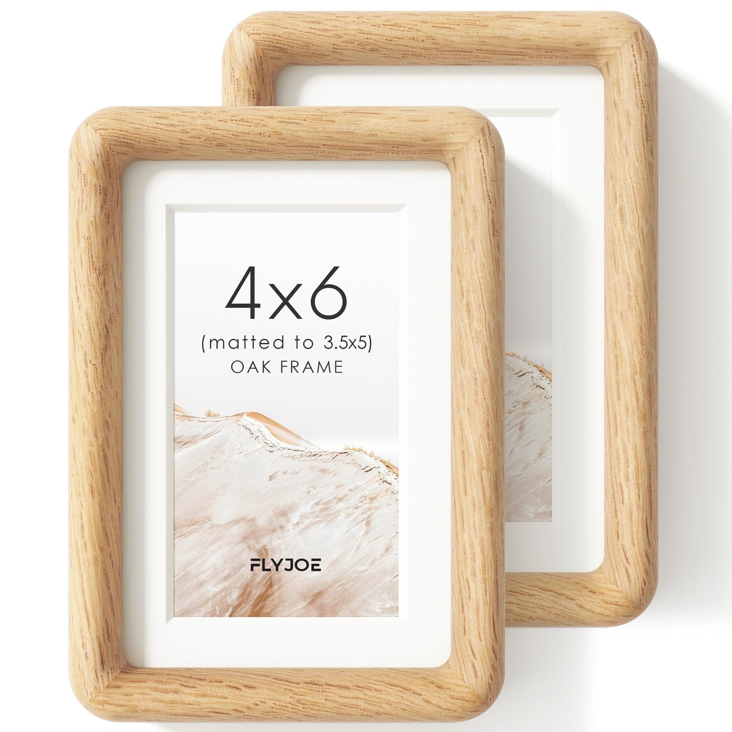 FLYJOE 11x14 Picture Frame, Natural Solid OAK Wood Photo Frame with HD Tempered Glass, Rounded Corner Frame 11 x 14 Matted to 8x10, Gallery Wall Frames for Art, Horizontal or Vertical Wall Mounting