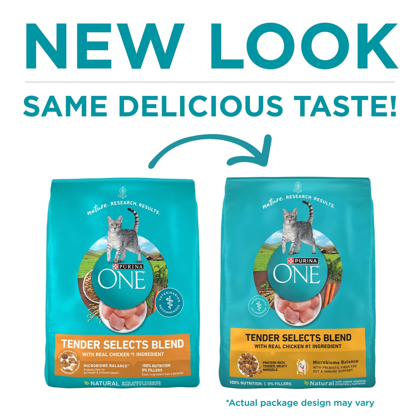 Purina ONE Natural Dry Cat Food, Tender Selects Blend With Real Chicken - 22 lb. Bag