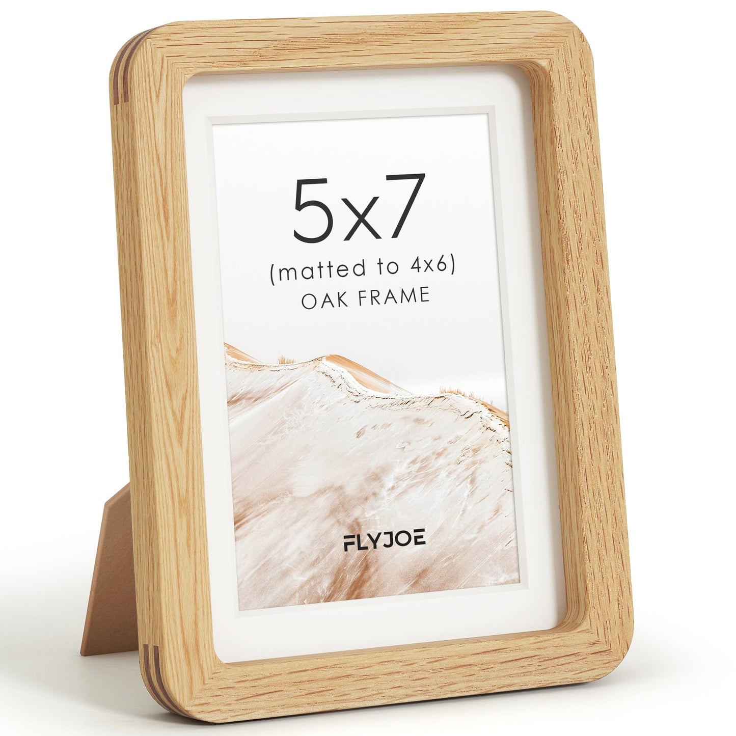 FLYJOE 11x14 Picture Frame, Natural Solid OAK Wood Photo Frame with HD Tempered Glass, Rounded Corner Frame 11 x 14 Matted to 8x10, Gallery Wall Frames for Art, Horizontal or Vertical Wall Mounting
