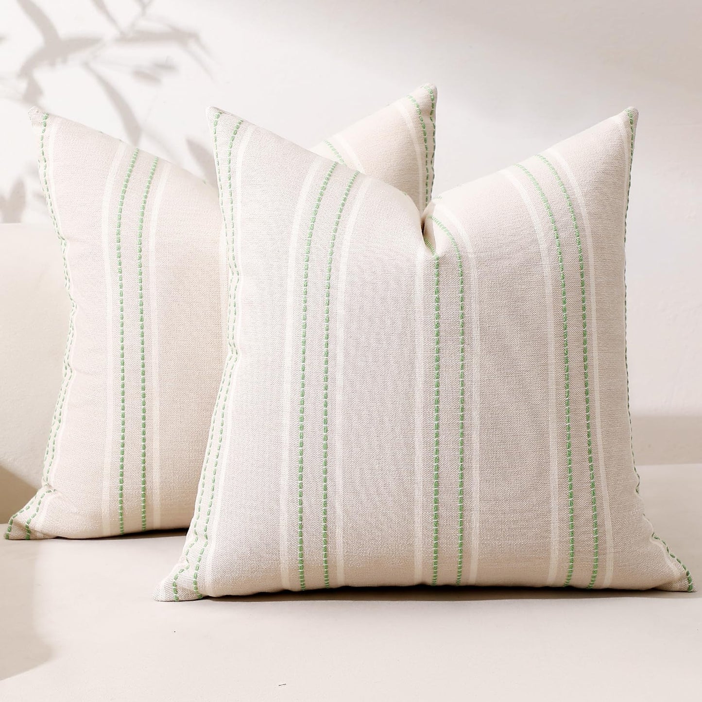 Hckot Christmas Throw Pillow Covers 24x24 Set of 2 Red Pillow Covers Striped Decorative Pillows Xmas Decorations Cushion Covers Winter Holiday Decor for Sofa Couch Living Room(Red)
