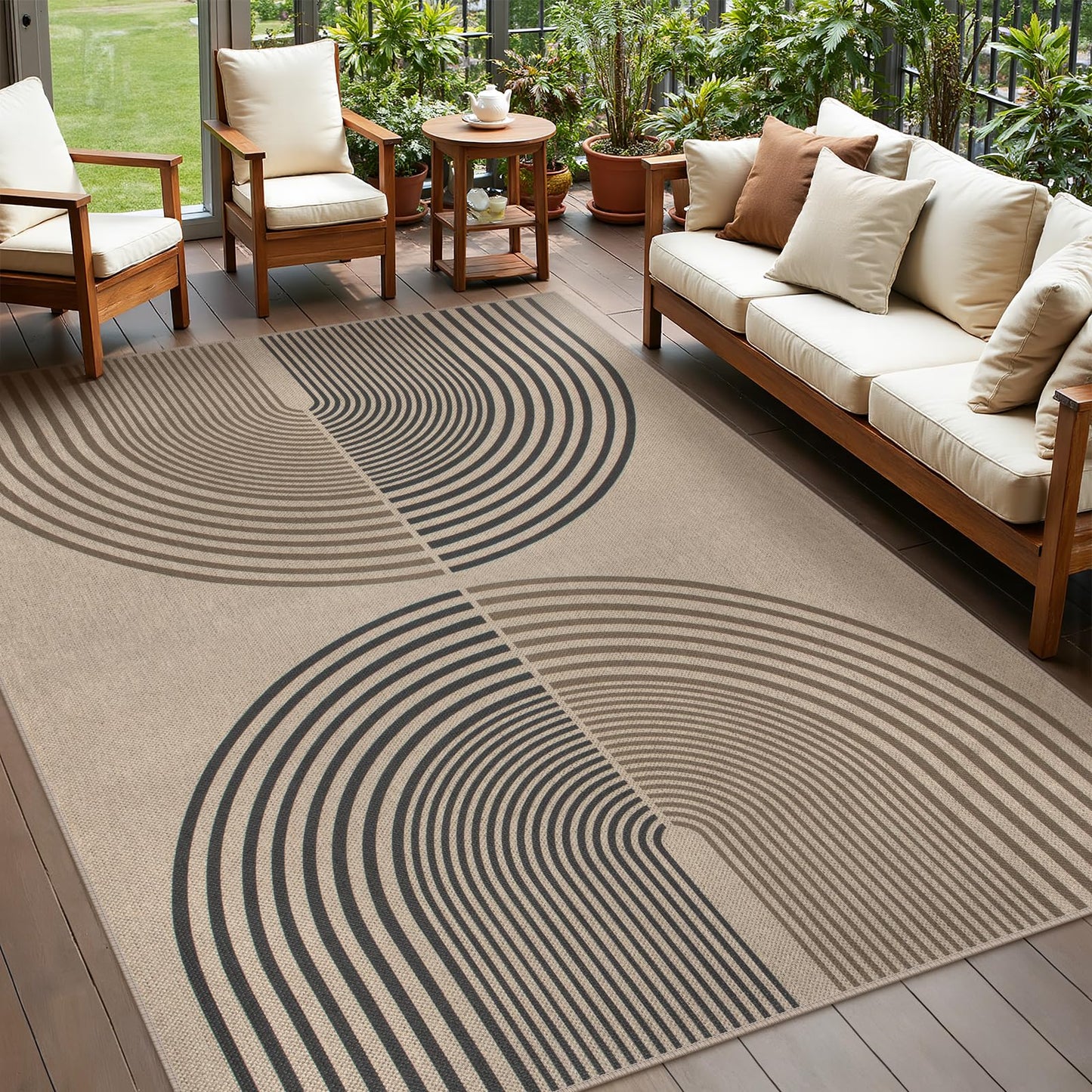 Rugalia Easy Jute Checkered Entryway Rug, 2x3 Black Modern Indoor Outdoor Doormat, Washable Non-Slip Neutral Small Kitchen Rug Farmhouse Diamond Throw Rugs for Entrance Bedroom Bathroom