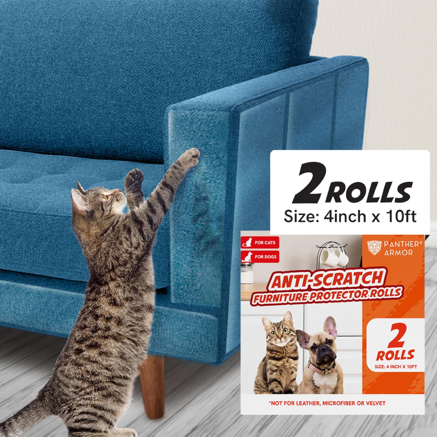 8 Pack Cat Scratch Furniture Protector Sheets – Matte Finish Couch & Sofa Guard from Cat Claws – Easy Apply, Removable, with Twist Pins (4 XL + 4 Large)