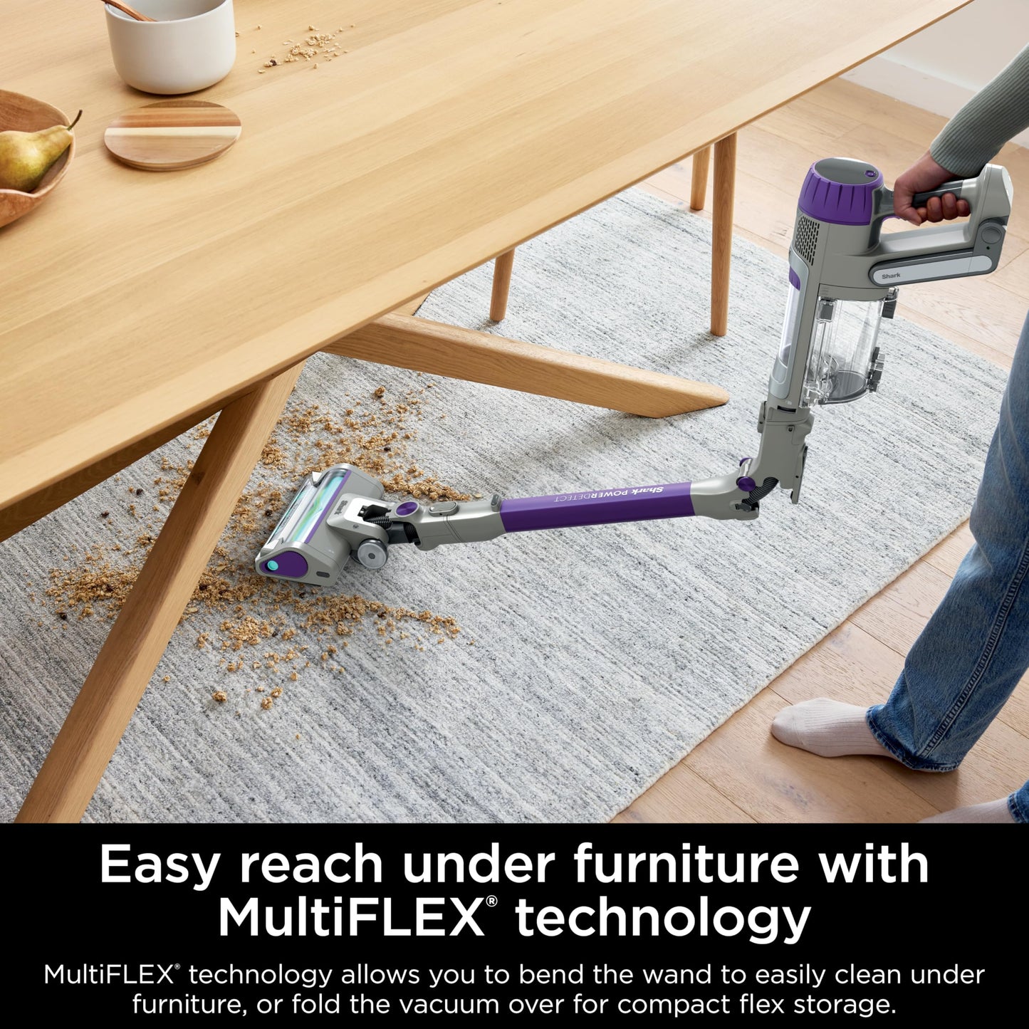 Shark PowerDetect Cordless Stick Vacuum, Powerful Suction, HEPA Filtration, Carpet & Hard Floor, Portable, Stick Vacuum for Pet Hair, Java Ice Blue, IP1255