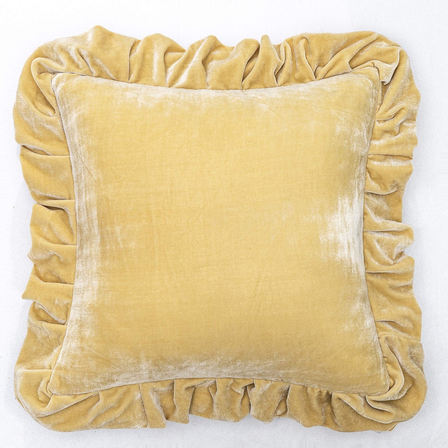 Glory Season Velvet Throw Pillow Cover Soft Decorative Luxurious Solid Square Cushion Case for Sofa Couch Bedroom Farmhouse,Pack of 2, 18 x 18 Inches, Golden Camel